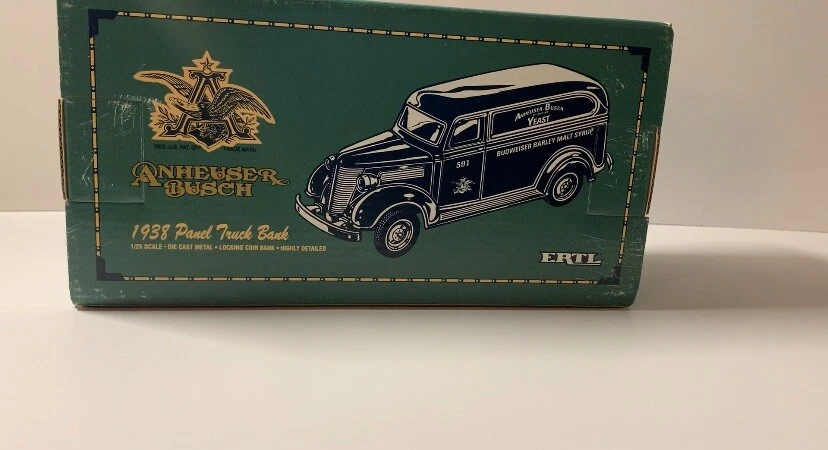 Erttl Anheuser-Busch1938 Chevy Panel Truck Coin Bank 1/25th Scale (NIB) - Image 4 of 4