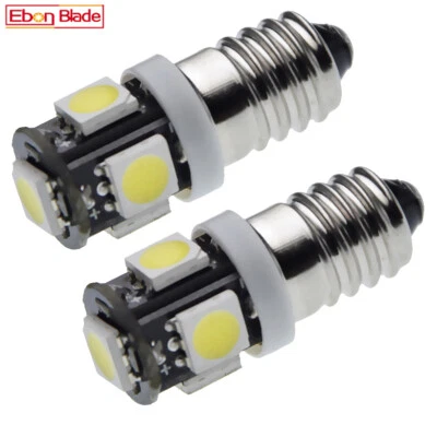 Schraubsockel E10 5050 5 LED Innenbeleuchtung Birne Weiß/Warmweiß 3V/6V/12V/24V - Bild 1 von 4