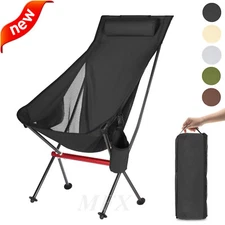 Portable High Back Folding Camping Chair with Headrest Support Heavy Duty 330lbs