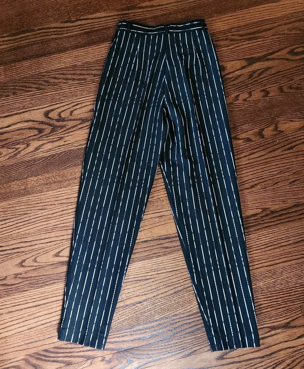 Vintage Mondi 80s High-Waisted Pleated Wool Blend Tapered Pants