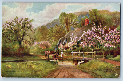 England Postcard The Ford at Moyles Court Ringwood c1910 Oilette Tuck Art