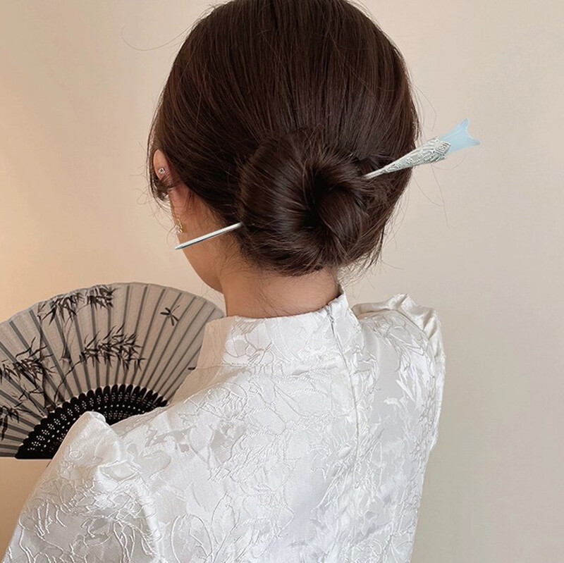 Chinesische Kamelien-Haarnadel – 20 Cm – Vintage-Design Mit Quaste – Haarstäbchen Für Hochsteckfrisuren