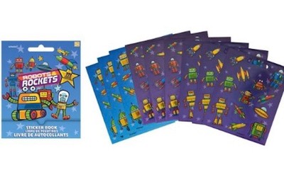 111 Robots and Rockets Stickers Party Favors Teacher Supply book 9 sheets