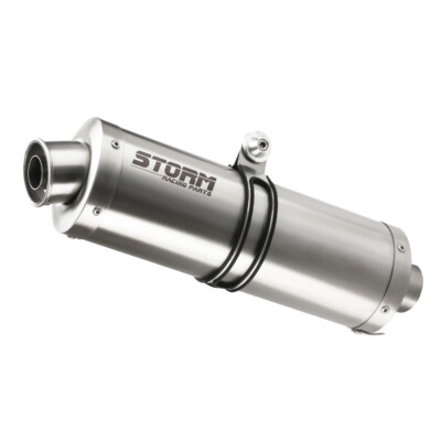 Storm Oval Stainless Steel Exhausts for Aprilia Pegasus Strada 650 2005 > 2011