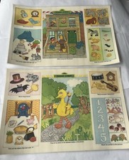 Vintage 1981 CTW Sesame Street Vinyl Activity Placemats- Set Of 2