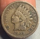 1909 Indian Head Cent Very Good VG Coin SP706