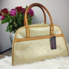 Louis Vuitton Tompkins Tasche Vernis Lackleder Monogram Handtasche Vintage Beige