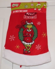 How The Grinch Stole Christmas Merry Grinchmas Tree Skirt NEW NWT