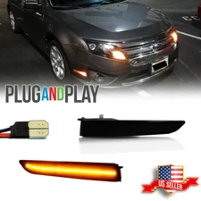 For Ford Fusion 2010-12 Smoked  Amber LED Front Bumper Side Marker Signal Lights