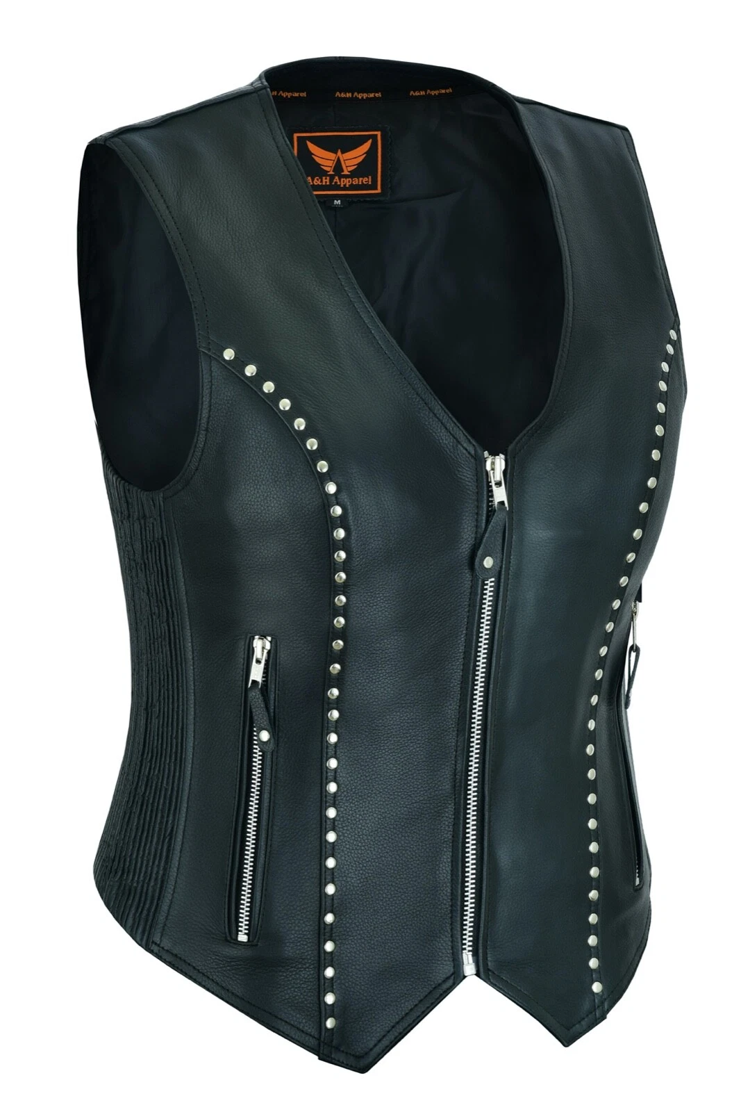 Womens Motorcycle Genuine Cowhide Leather Ladies Classic Zip Vest Gun Pockets
Opens in a new window