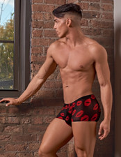 MINI CORTO MASCULINO POWER KISS ME MALLA ELÁSTICA TRANSPARENTE