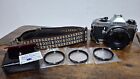 Pentax Mg 35mm Film Slr Camera w/55mm lens & three Prisma Magnifying Glasses