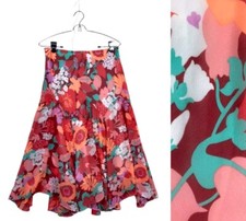 Bob Mackie Red Blossoms Fairy Wearable Art Asymmetrical Hem Skirt Womens M