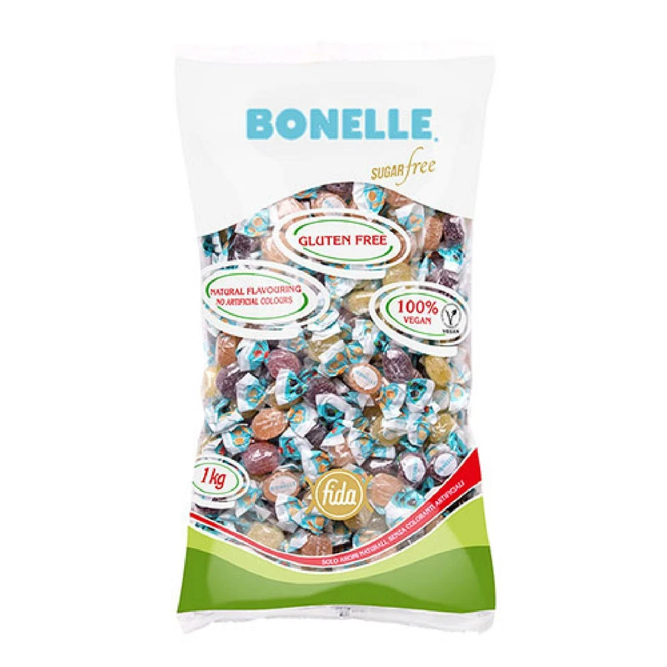 CARAMELLE MORBIDE GELEES BONELLE FRUTTA SENZA ZUCCHERO BUSTA DA 1 KG CANDY