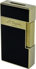 S.T. DUPONT BIG DADDY BLACK LAQUER / GOLD JET LIGHTER / 025002 ** NEW **