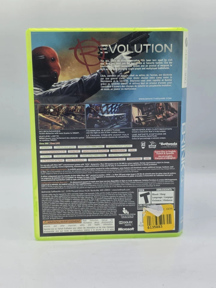Brink - - Xbox 360 - Cib - Quick & Cheap Delivery - Image 2 of 3
