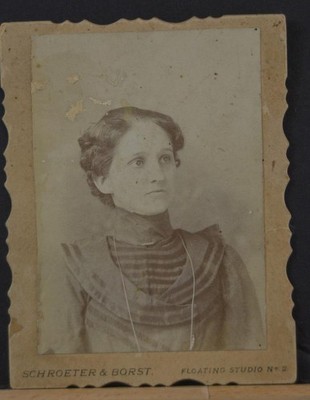 Antique CDV Photo of Young Girl Ornate H.O. Schroeter Floating Studio Art 1890's