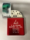 Vintage Wind-Master Lighter  C.M. DOANE ELECTRIC CO. CONTRACTORS LORAIN OHIO