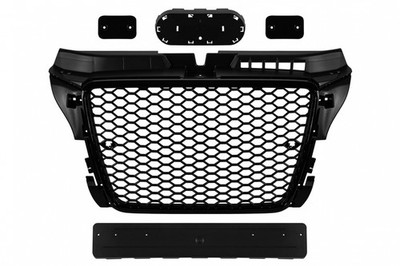 Black lacquer RS type grille suitable for Audi A3 hatchback, Sportback, conve...