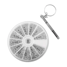 Screw and Nut Set for For watches Glasses with Mini Screwdriver 600 Pcs
