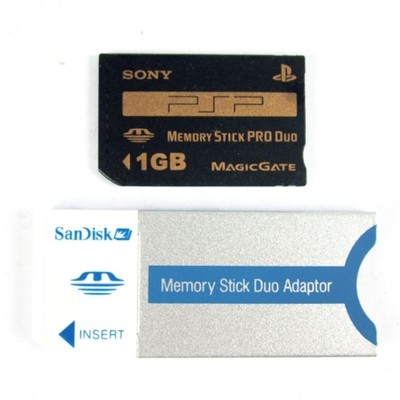 Original Sony 1 GB MEMORY STICK / SPEICHERKARTE + DUO ADAPTOR für PSP Konsole