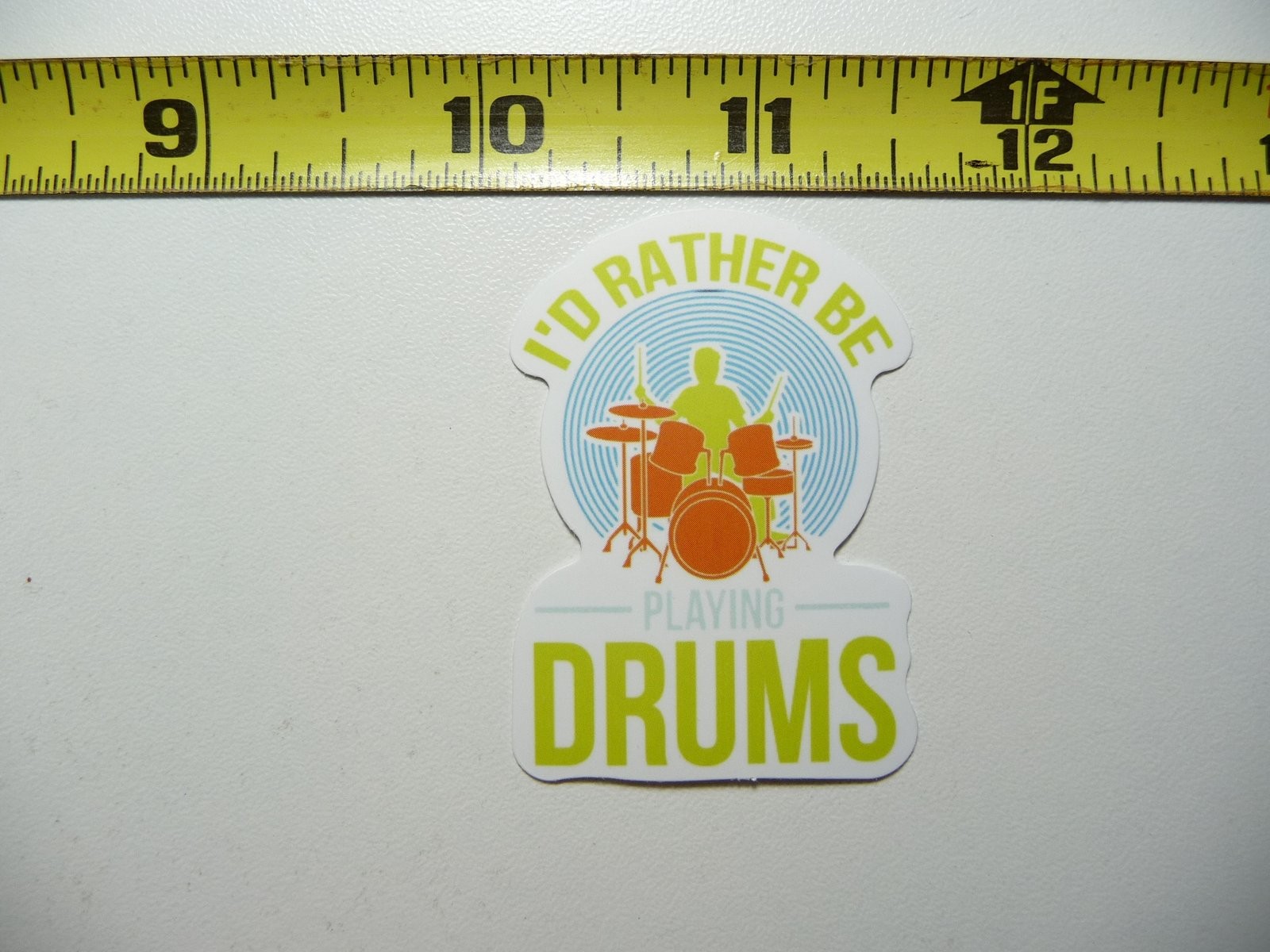 Drummer Sticker - I'd Rather Be Playing Drums Music Band Concert Decal