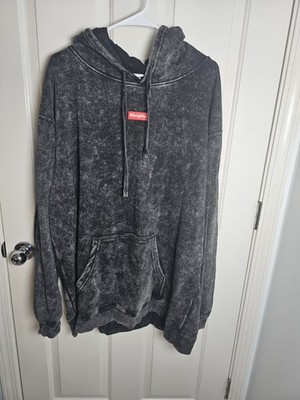 80eighty Men Hoodie Sweatshirt Pullover Black Acid Wash Size 3XL