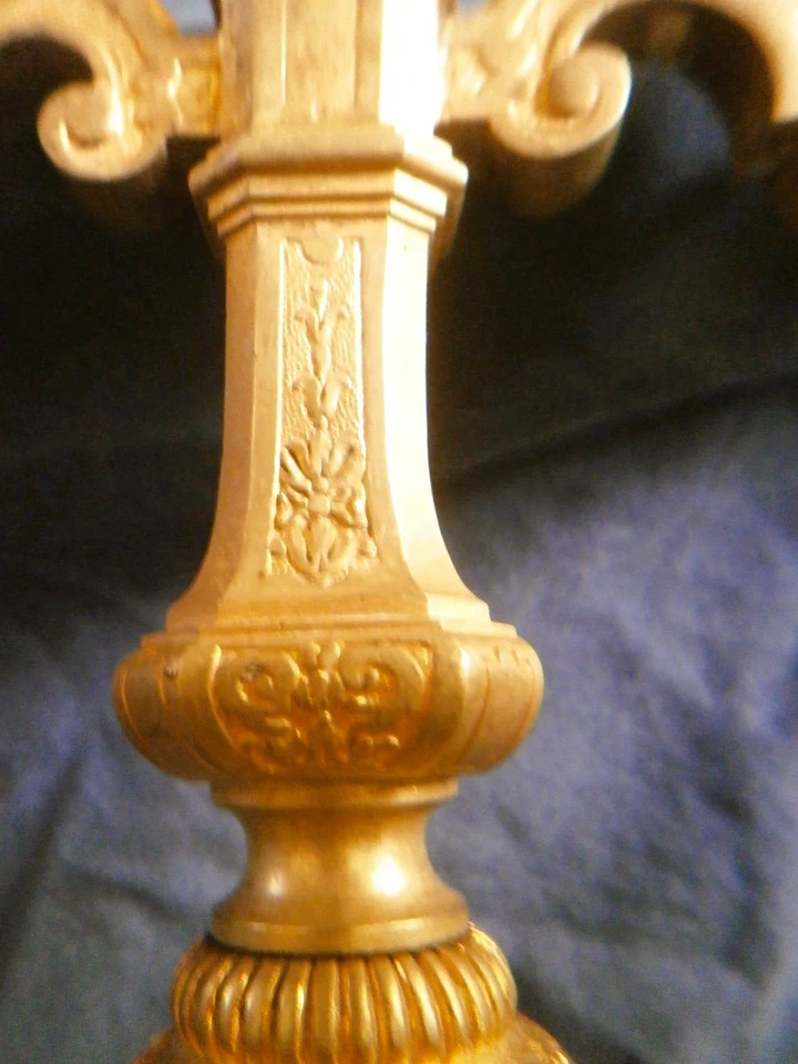 Chandelier 2 feux en bronze doré Style Régence XIX° - Photo 3/4