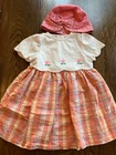 Vtg Rainbow tag Gymboree 1999 Apple Blossoms dress hat set 2T Small