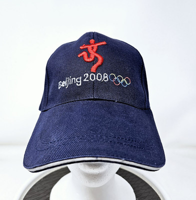 Bejing Olympic Games 2008 Hat Cap Blue Embroidered Strapback Adjustable Sports