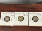 Lot Of 3 Mercury Dimes 1937, 1940, 1944S 90% Silver Circulated US Coins