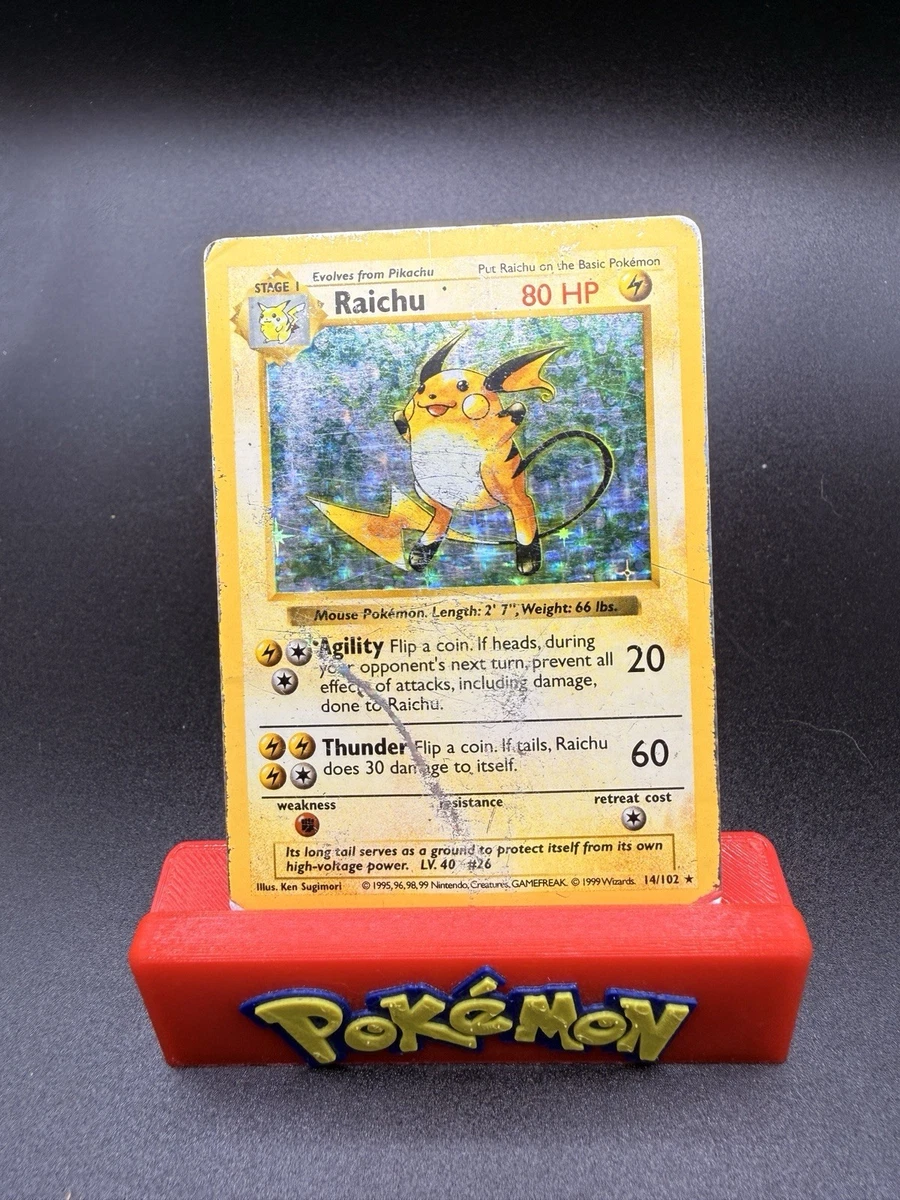 Raichu Pokémon TCG Shadowless Individual Collectible Card Game