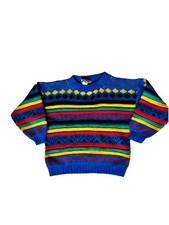 80s/90s Kids Multicolor Sweater Youth Size Small Vintage