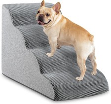 4-Step Dog Stairs, 19.7  High Foam Pet Steps for Small Dogs  Cats   Stable Clim