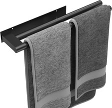 15 Inch Self Adhesive Towel Bar Stainless Steel Wall Mounted Holder Matte Black