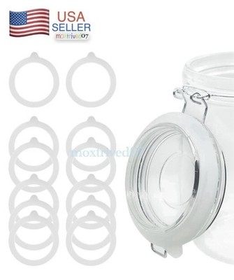 2 Piece Rubber Seal Ring for Glass Jars, Airtight Silicone Replacement Gasket