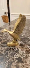 Vintage Brass DuckI IN  Flight MCM Figure Decor 7" H x 5" W
