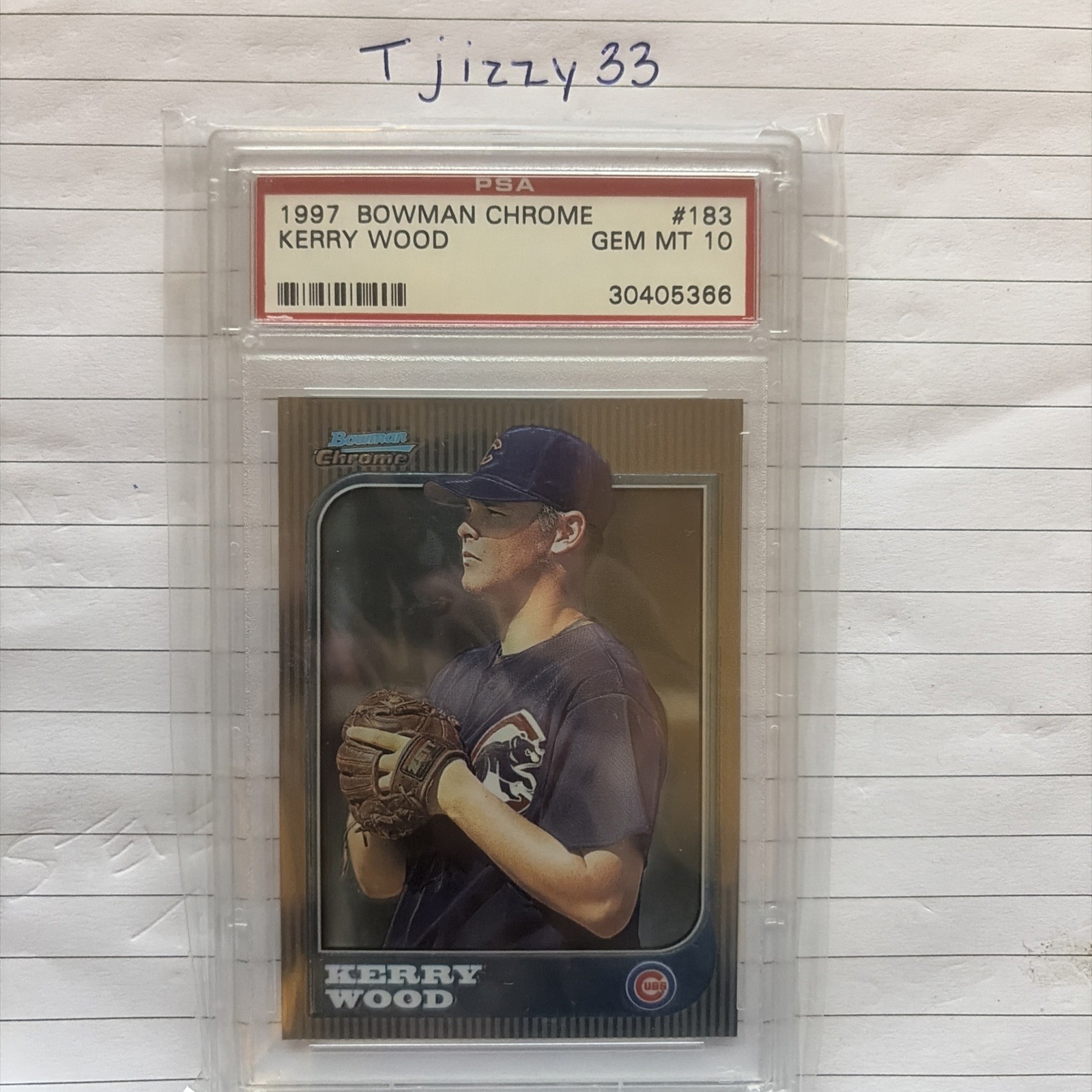 Kerry Wood 1997 Bowman Chrome #183 Rookie PSA 10 Gem Mint Chicago Cubs