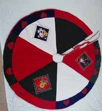 Christmas Tree Skirt 48 Inches Santa Claus Rudolph Red Green White Holiday Decor