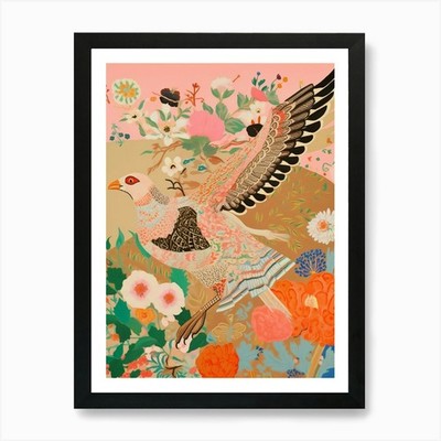 Maximalist Vogel Gemälde Lerche 3 Kunst gerahmt Wandbild Poster Leinwanddruck Bild