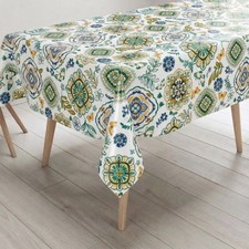 Tovaglia Plastificata PVC LIMA Capri Verde, Impermeabile Lavabile, Retro Felpato