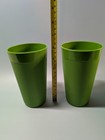 Set of 8 BPA Free Plastic Tumblers Made in USA Green Beige Drinking Cups 6  — photo 2