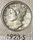 1923 S San Francisco Mercury Dimes Silver 10C .10