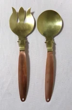 Los Castillo Ballesteros Hammered Copper Brass Salad Fork Set