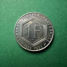 1 Franc 1988 Frankreich Charles de Gaulle 30 Jahre Fünfte Republik KM# 963