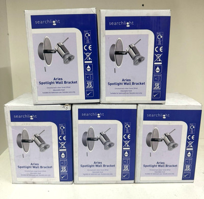 Restposten x 5! Suchscheinwerfer Widder - IP44 chrom/satiniert - Wandleuchte - GU10 230Volt - schnelle PST