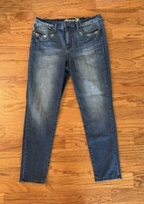 Seven 7 Women's Mid Rise Skinny Jeans With Rhinestones Size 16