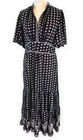 Max Studio Maxi Dress XL Black White Floral Short Sleeve BNWT