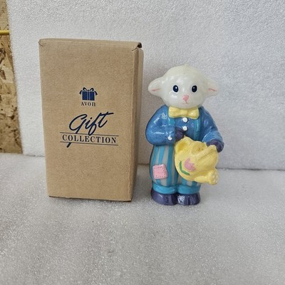 Vintage 1997 Avon Gift Collection Easter Lamb Candle Figurine with Box