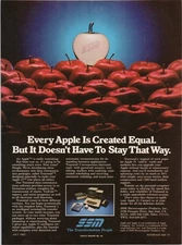 SSM 1982 Vintage Print Ad Transend Apple II Data Communications Software